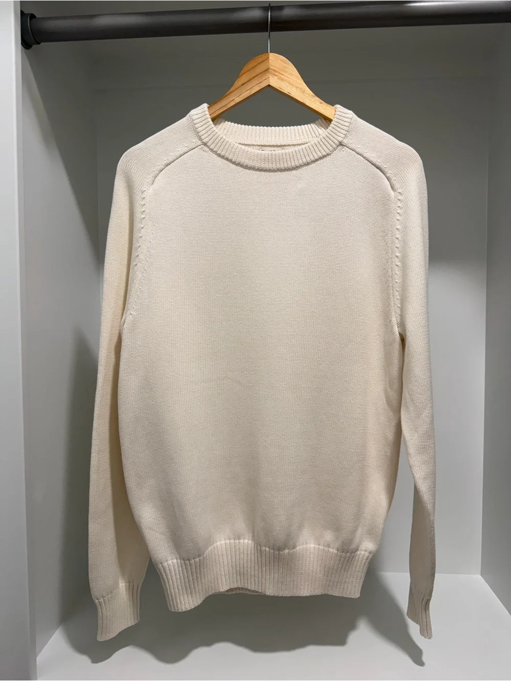 NEW J. Crew Mens Heritage cotton crewneck sweater Ivory Item BI841 Small